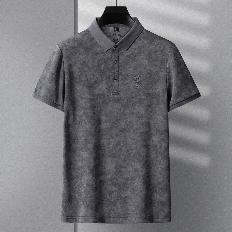 Men's Embroidered Fashion Casual Solid Color Polo Shirt
