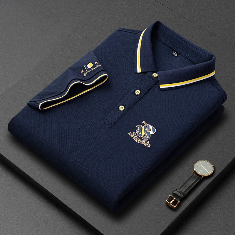 Men's 2024 New Ice Silk Casual Short-sleeved POLO Shirt