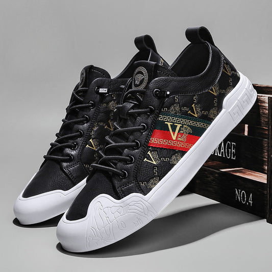 Men's New All-match Genuine Leather Casual White Shoes